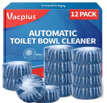 Vacplus Toilet Bowl Cleaners Tablets Fragrance Free 1.7 oz 12 Pack